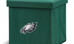 Franklin Sports NFL Team Storage Ottoman + Container – Folding Organizer Bin – NFL Office, Bedroom + Living Room Décor – 14″ x 14