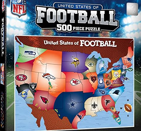 MasterPieces Sports Puzzle – All Teams 500 Piece Jigsaw Puzzle for Adults – NFL League Map Puzzle – 24″x18″