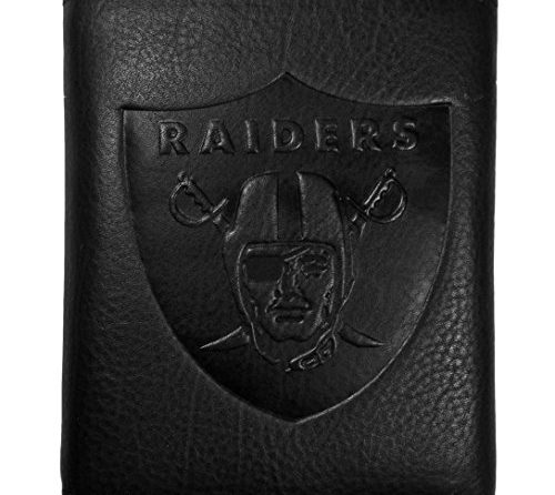NFL Siskiyou Sports Mens Las Vegas Raiders Embossed Leather Tri-fold Wallet One Size Black