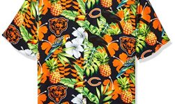 FOCO Chicago Bears NFL Mens Floral Button Up Shirt – L
