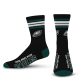 For Bare Feet NFL 4 Stripe Deuce Crew Sock, Philadelphia Eagles, Large