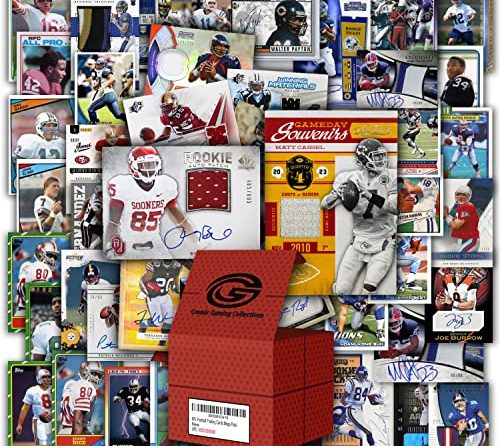 NFL Football Cards Collection Gift Set | 100x Official Football Cards | Guaranteed 2 NFL Relic, Autograph, or Jersey Cards | 2023 & 2022 Football Cards Box | Cosmic Gaming Collections