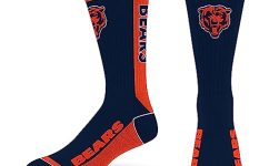 For Bare Feet NFL CHICAGO BEARS MVP Crew Sock Team Color Large