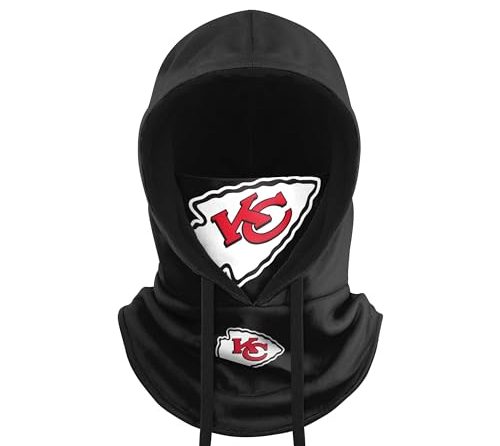 FOCO Kansas City Chiefs NFL Black Drawstring Hooded Gaiter
