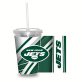 Rico Industries NFL Football New York Jets NFL Football Team 16oz Clear Tumbler W/Straw