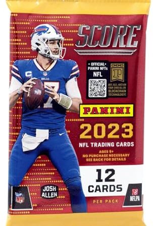 2023 Panini Score Football NFL Factory Sealed Pack of Trading Cards – 12 Cards Per Pack