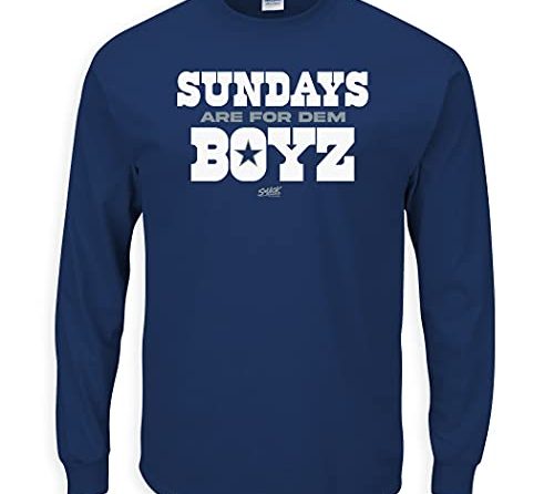 Sundays are for Dem Boyz T-Shirt for Dallas Football Fans (SM-5XL) (Navy Long Sleeve, X-Large)