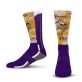 For Bare Feet NFL Men Women Team Color Logo Game Day Montage Performance Warm & Cold Weather Comfort Crew Sock (Minnesota Vikings – Purple, Adult Large)