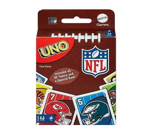 UNO NFL Card Game for Kids,-Adults and Family Night, Features Logos of All 32 NFL Teams & a Special Rule