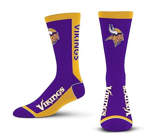 For Bare Feet NFL MINNESOTA VIKINGS MVP Crew Sock Team Color Large