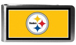 NFL Pittsburgh Steelers Mens Siskiyou SportsSteel Logo Money Clip, Steel, One Size