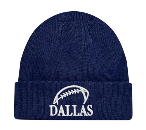 Dallas Hat for Men Women Soft Stretch Knit Dallas Beanie Hat, Embroidery Cuffed Winter Hat Skull Cap, Gifts Accessories for Family Friend