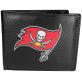 NFL Siskiyou Sports Mens Tampa Bay Buccaneers Bi-fold Leather Wallet Large Logo One Size Black