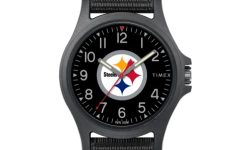 Timex Men’s NFL Pride 40mm Watch – Pittsburgh Steelers with Black FastWrap Strap