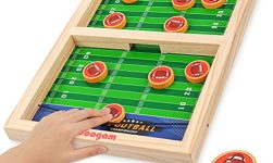 Coogam Fast Sling Puck Game, Wooden Sling Football Shot Board Game Large Table Interaction Speed Track Toy for Party Home Family Parents-Child Boys Girls Adult