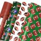 Mpanwen Football Wrapping Paper for Boys Kids, 12 Sheets Football Theme Gift Wrap Football Sports Wrapping Paper for Christmas Birthday Holiday – 20 x 29.5 Inches Per Sheet