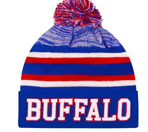 Buffalo Beanie Hat Football Knit Hats Winter Cuffed Stylish Beanie Cap Sport Fans Fashion Toque Cap