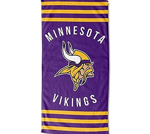Northwest NFL Minnesota Vikings Unisex-Adult Beach Towel, Cotton-Polyester Blend, 30″ x 60″, Stripes