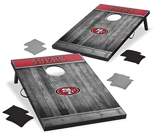 Wild Sports 2’x3′ MDF Wood NFL San Francisco 49ers Cornhole Set – Grey Wood Design