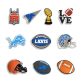 RedTerrapene 10PCS Football Shoe Charms Sports Charms for Clog shoes Slides Sandals & Bracelet Wristband Party Gifts for Girls, Kids, Boys (Lions)