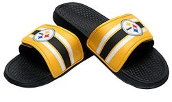 FOCO Pittsburgh Steelers NFL Mens Stripe Mens Legacy Sport Slide – M