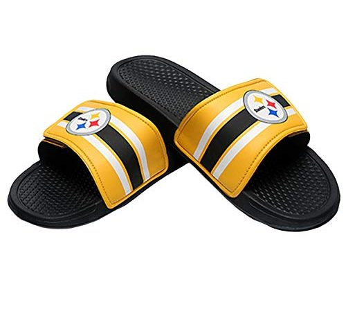 FOCO Pittsburgh Steelers NFL Mens Stripe Mens Legacy Sport Slide – M