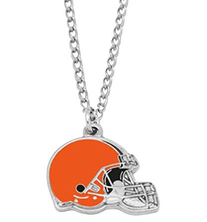 Aminco NFL Cleveland Browns Team Logo Pendant Necklace, Silver, 4