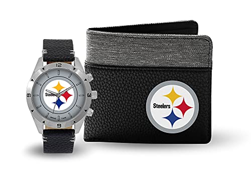 Game Time Pittsburgh Steelers Men’s Watch and Wallet Combo Gift Set – NFL Collection
