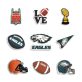 RedTerrapene 10PCS Sports Shoe Charms Football Charms for Clog shoes Slides Sandals & Bracelet Wristband Party Gifts for Girls, Kids, Boys (EAGLES)