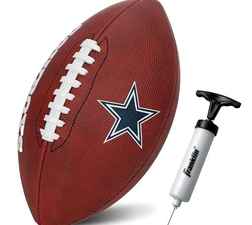 Franklin Sports NFL Dallas Cowboys Football – Youth Junior Size Football for Kids – Official NFL Team Logo + Colors Youth Football – Kids NFL Fan Shop Football