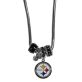 Siskiyou NFL Pittsburgh Steelers Euro Bead Necklace, 18-Inch , black