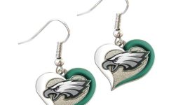 NFL Philadelphia Eagles Swirl Heart Earrings