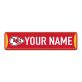 Rico Industries NFL Football Kansas City Chiefs Primary Personalized Metal Street Sign 4″ x 15″ Home Décor – Bedroom – Office – Man Cave