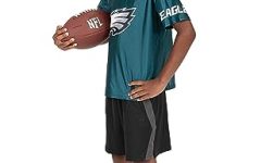 MODERN HERO NFL Philadelphia Eagles Officially Licensed Youth Essentials Jersey, Eyeblacks, And Socks Set Includes Eagles Short Sleeve Jersey, Eye Blacks And Matching Socks, Size 6/6S (3 Pc Set)