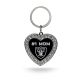 Rico Industries NFL Las Vegas Raiders Bling #1 MOM Heart Key Chain Rhinestone Heart Keychain