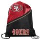 FOCO – NFL High End Diagonal Zippered Drawstring Backpack Gym Bag (San Francisco 49ers)