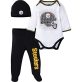 NFL baby boys 3 Pack Bodysuit Registry Gift Set Girls FOOTED PANT AND CAP, Team Color, 3-6 Months US