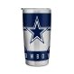 Rico Industries NFL Football Dallas Cowboys 20oz Stainless Steel Tumbler with Lid – Great For Coffee, Tea, Water or Cocktails