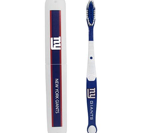 Siskiyou Sports NFL New York Giants Unisex Travel Set Toothbrush and Travel Case,White,One Size