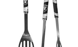 Siskiyou NFL Oakland Raiders Steel BBQ Tool Set (2 Piece) Silver, Medium