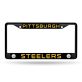 Rico Industries NFL Football Pittsburgh Steelers Black Chrome Frame with Plastic Inserts 12″ x 6″ Car/Truck Auto Accessory