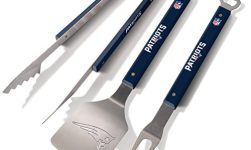YouTheFan NFL New England Patriots Spirit Series 3-Piece BBQ Set , Stainless Steel, 22″ x 9″
