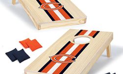 Wild Sports NFL Football Chicago Bears 1′ x 2′ Travel Size Solid Wood Cornhole Set with Direct Print HD Team Graphics – Great Gift for Any Sports Fan! Bean Bag Toss Family Games for Outdoor Play