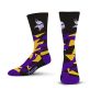 For Bare Feet NFL MINNESOTA VIKINGS Shattered Camo Crew Sock Team Color Large